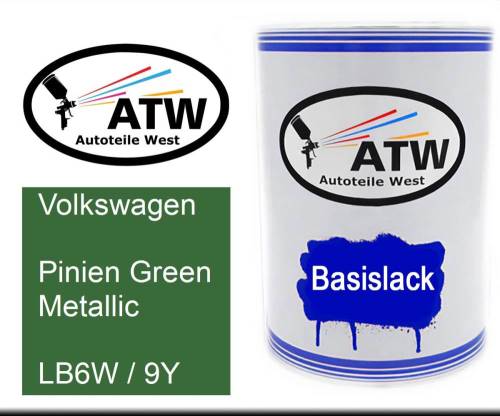 Volkswagen, Pinien Green Metallic, LB6W / 9Y: 500ml Lackdose, von ATW Autoteile West.